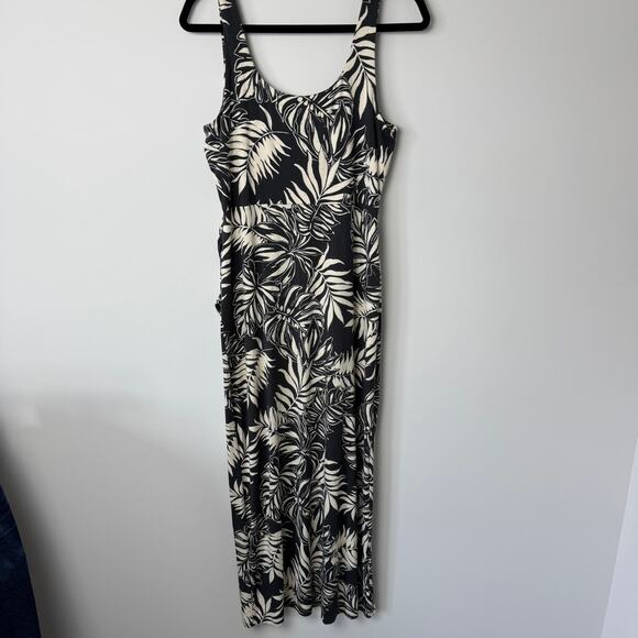 Z Supply Black and Cream Sleeveless Palm Print Sundress size M - Picture 5 of 9